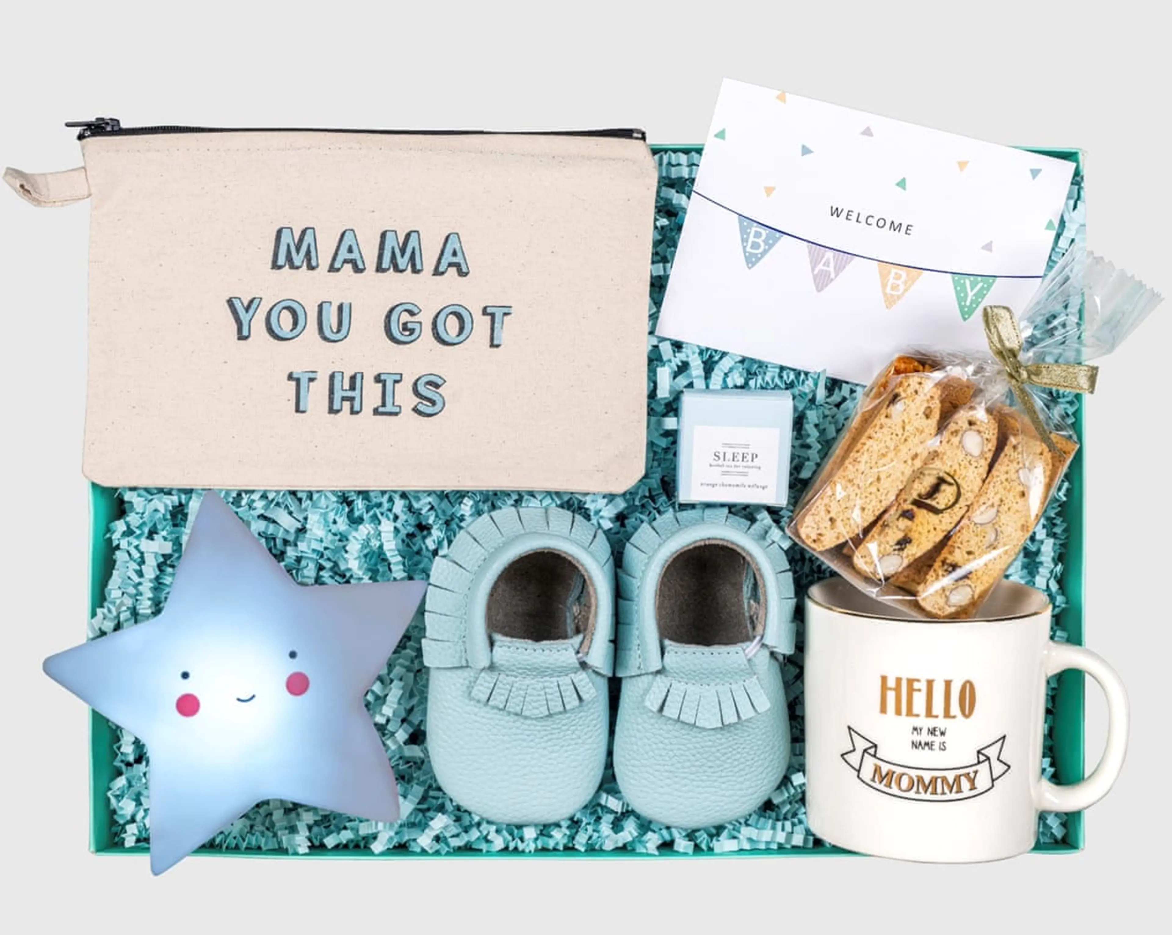 Anneye Yıldızlı Erkek Bebek Hediye Kutusu