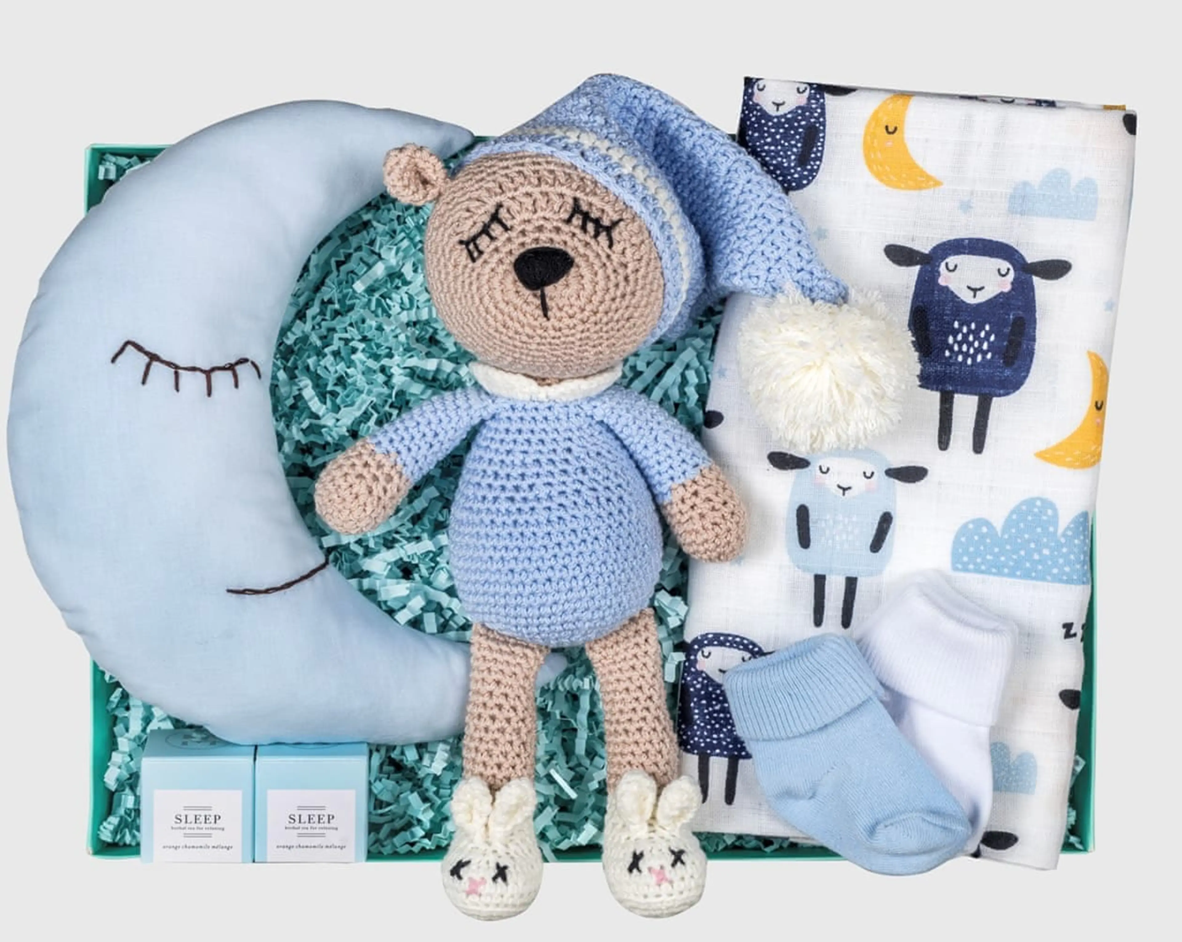 Uykucu Ayı Erkek Bebek Hediye Kutusu