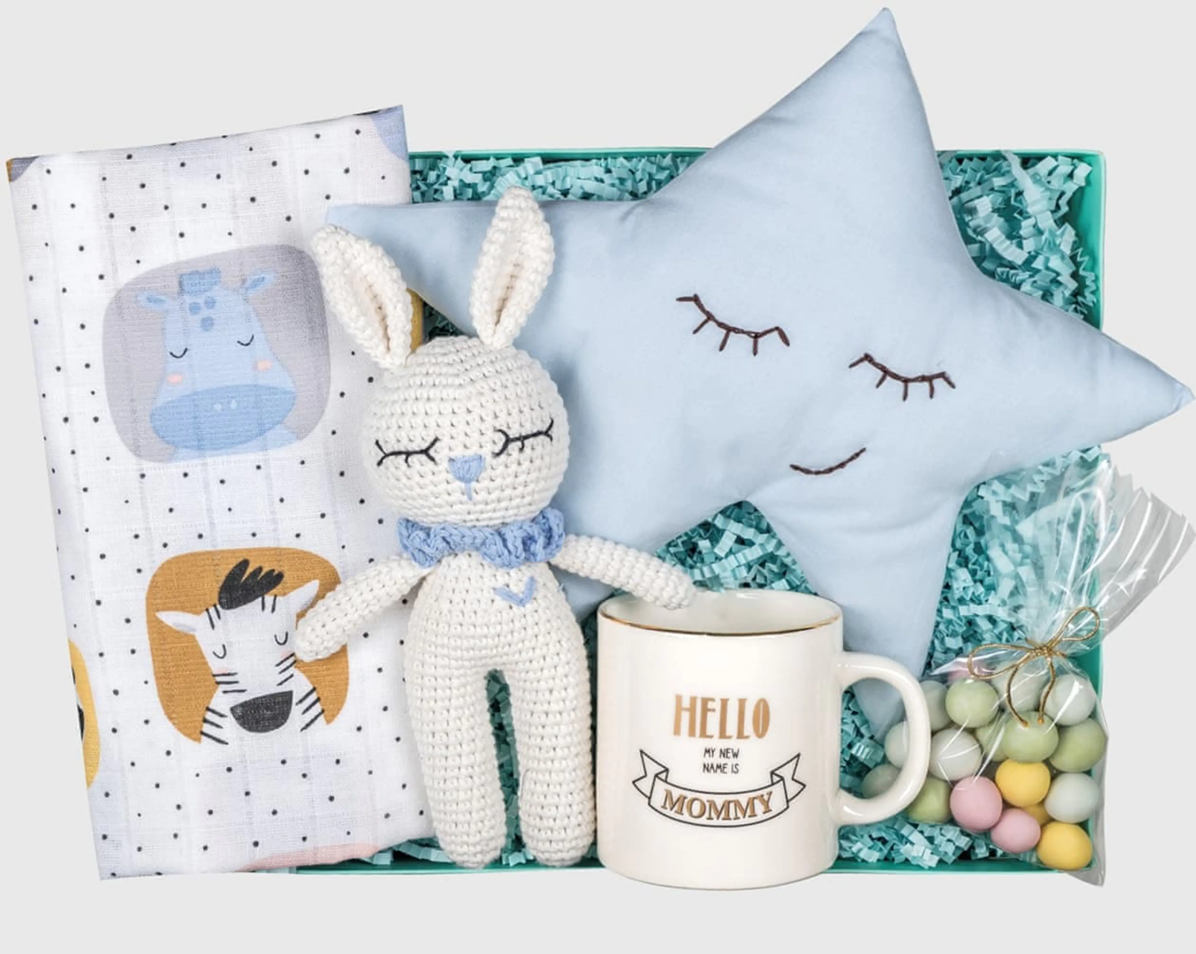 Uykucu Tavşancık Erkek Bebek Hediye Kutusu